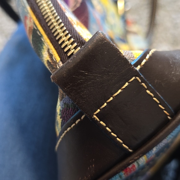 Dooney & Bourke Multicolor Satchel with Black Trim - Picture 15 of 17